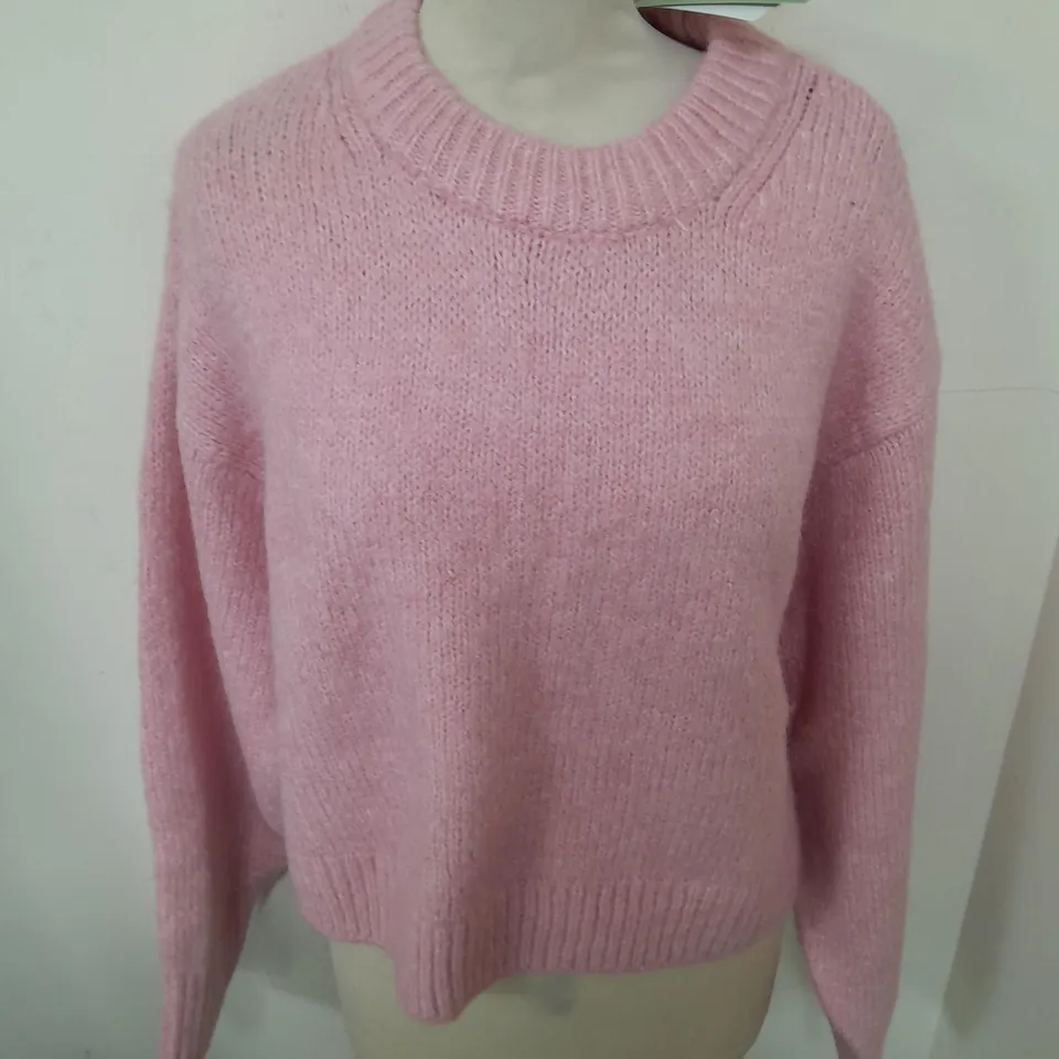 H&M PINK KNITTED JUMPER - XL