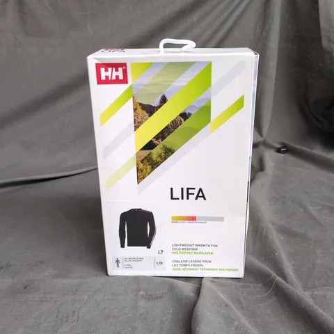 HELLY HANSEN LIFA LARGE STRIPE CREW BLACK BOXED