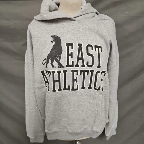 HOLLISTER BOXY FIT FLEECE LINED HOODIE IN GREY SIZE L