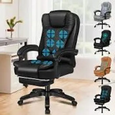 BOXED BLACK FAUX LEATHER OFFICE CHAIR (1 BOX)