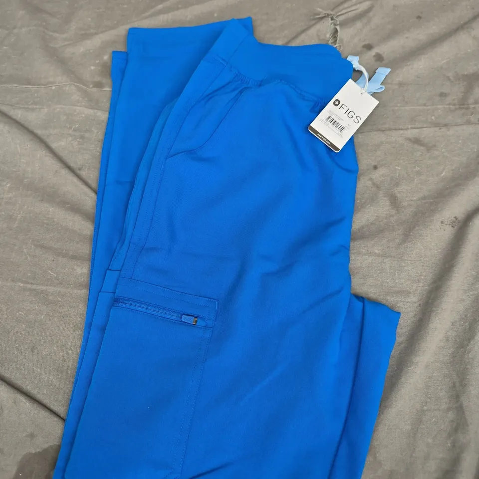 FIGS HIGH WAISTED SKINNY SCRUB PANTS - BLUE - SIZE S