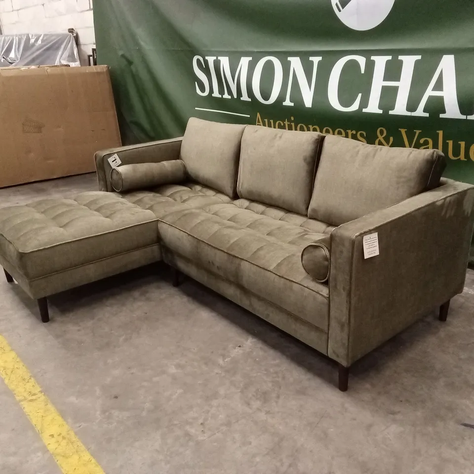 NEW ORLEANS FABRIC LEFT HAND CHAISE SOFA RRP £899