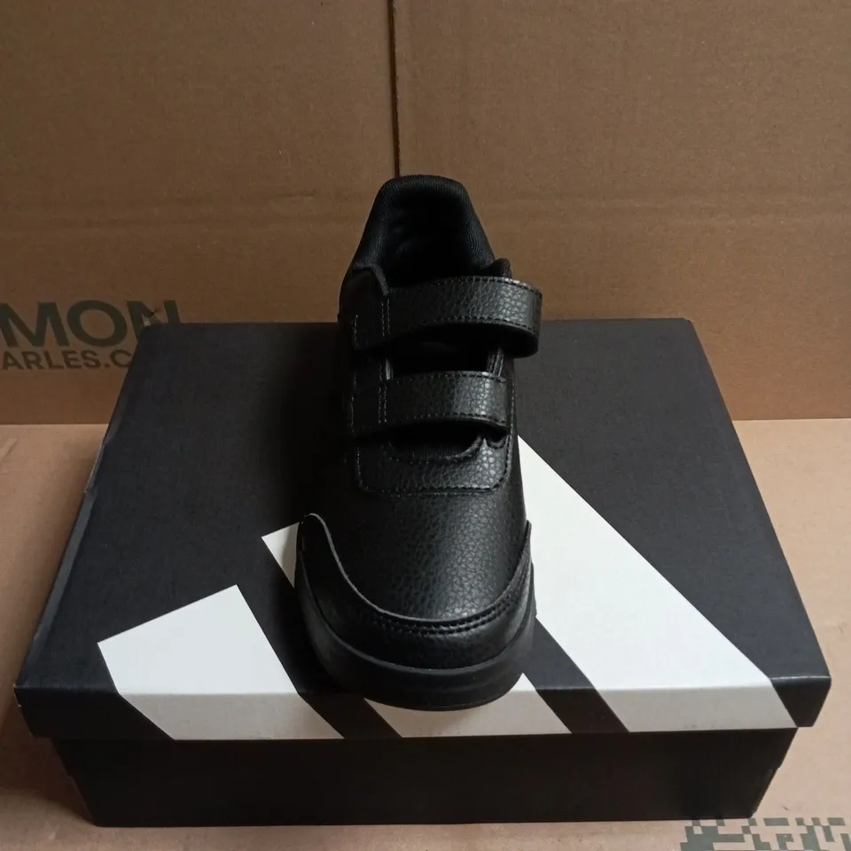 BOXED PAIR OF ADIDAS TENSAUR SPORT HOOK-AND-LOOP BLACK CHILDREN'S TRAINERS - 2