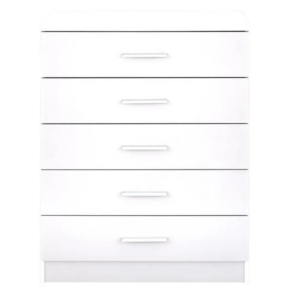 BOXED PANAMA 5 DRAWER CHEST - WHITE (COLLECTION ONLY) RRP £139