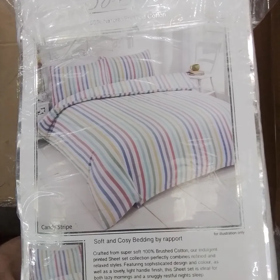 BAGGED QUALITY BLUECOAST SO SOFT COTTON STRIPED DUVET COVER SET WITH PILLOWCASES