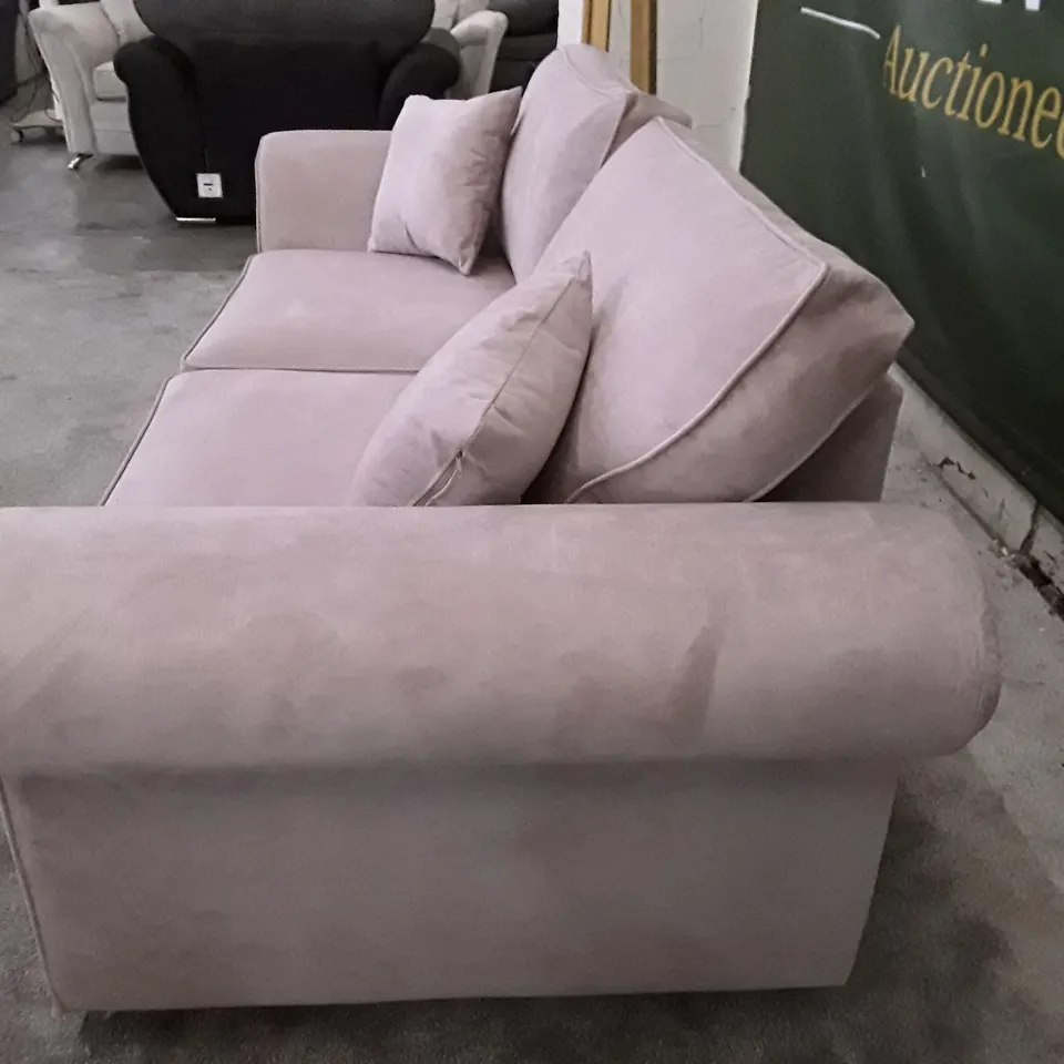 QUALITY DESIGNER 3 SEATER SOFA - PINK FABRIC