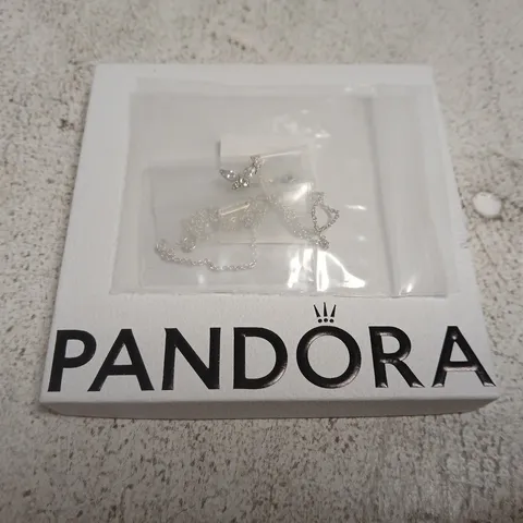 PANDORA BUTTERFLY STERLING SILVER NECKLACE WITH CLEAR CUBIC ZIRCONIA - NECKLACES WITH PENDANT