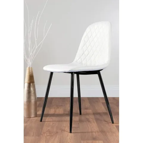 BOXED COROVA FAUX LEATHER MODERN DINING CHAIRS, WHITE - SET OF 2 (1 BOX)