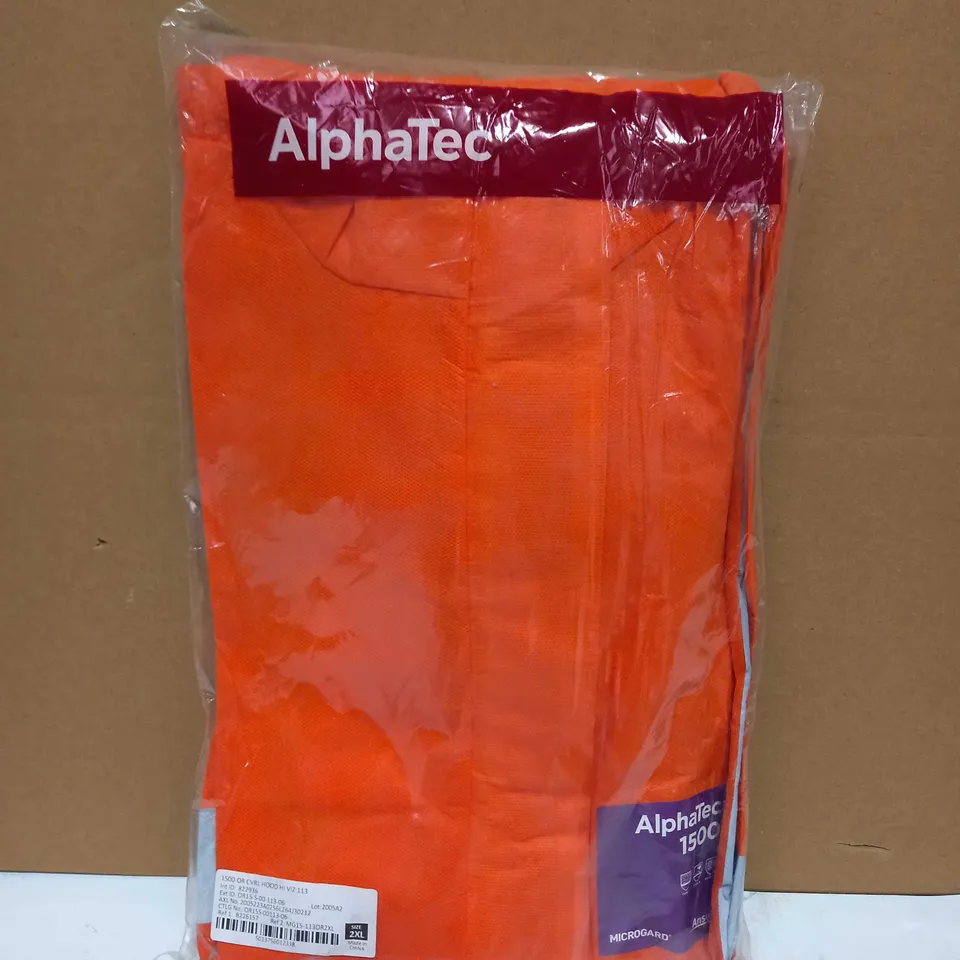 LOT OF APPROXIMATELY 10 ALPHATEC 1500 ORANGE HIGH VIS COVERALLS - SIZE XXL