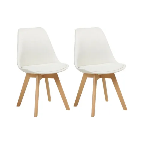 BOXED SET OF 2 FABRIC DINING CHAIRS OFF WHITE KYRA II (1 BOX)