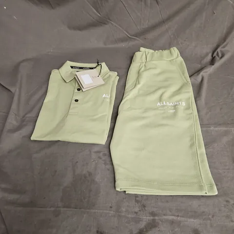 SMALLSAINTS KIDS POLO & SHORTS SET IN GREEN SIZE 11-12YRS