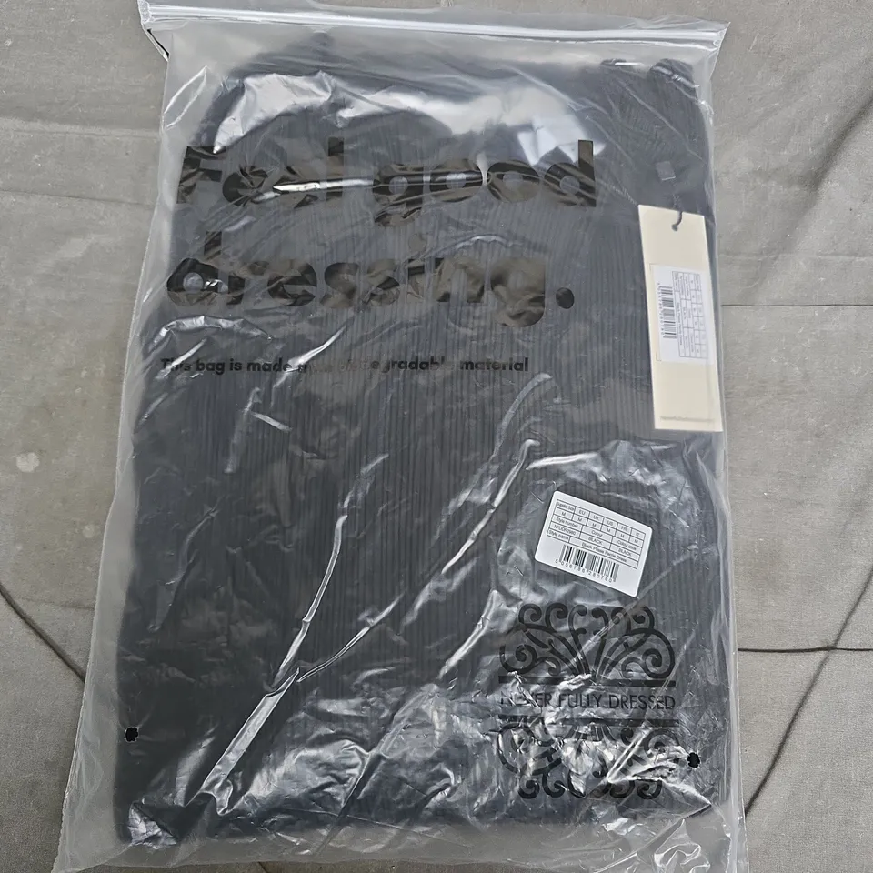 BAGGED NEVER FULLY DRESSED PLISSE PERRIE DRESS IN BLACK - UK MEDIUM