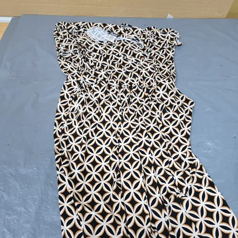 KM&CO PETITE WOMEN'S DRESS β BLACK GEOMETRIC PATTERN, UK 16