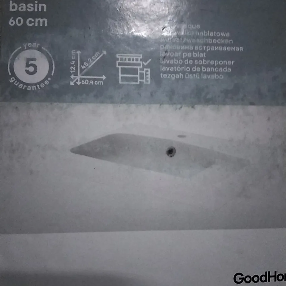 MILA 60CM WHITE WASH BASIN 1 TAPHOLE
