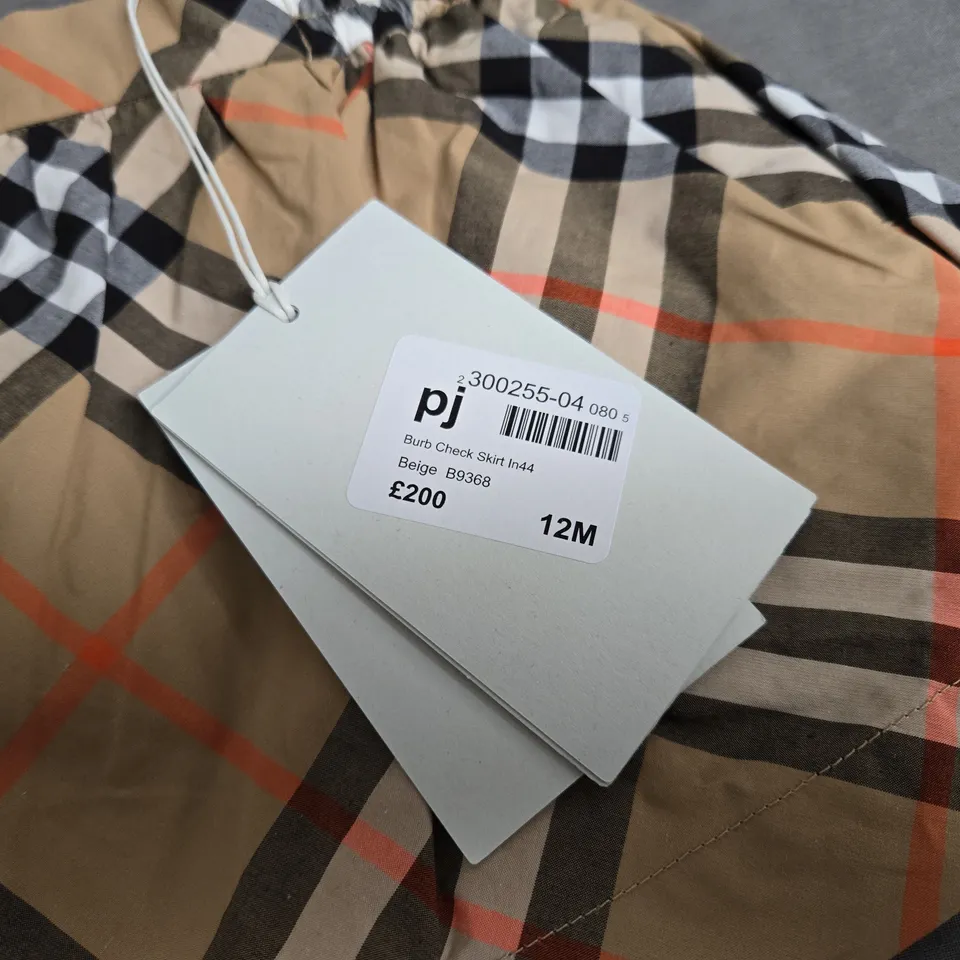 BURBERRY CHECK SKIRT - SIZE 12M