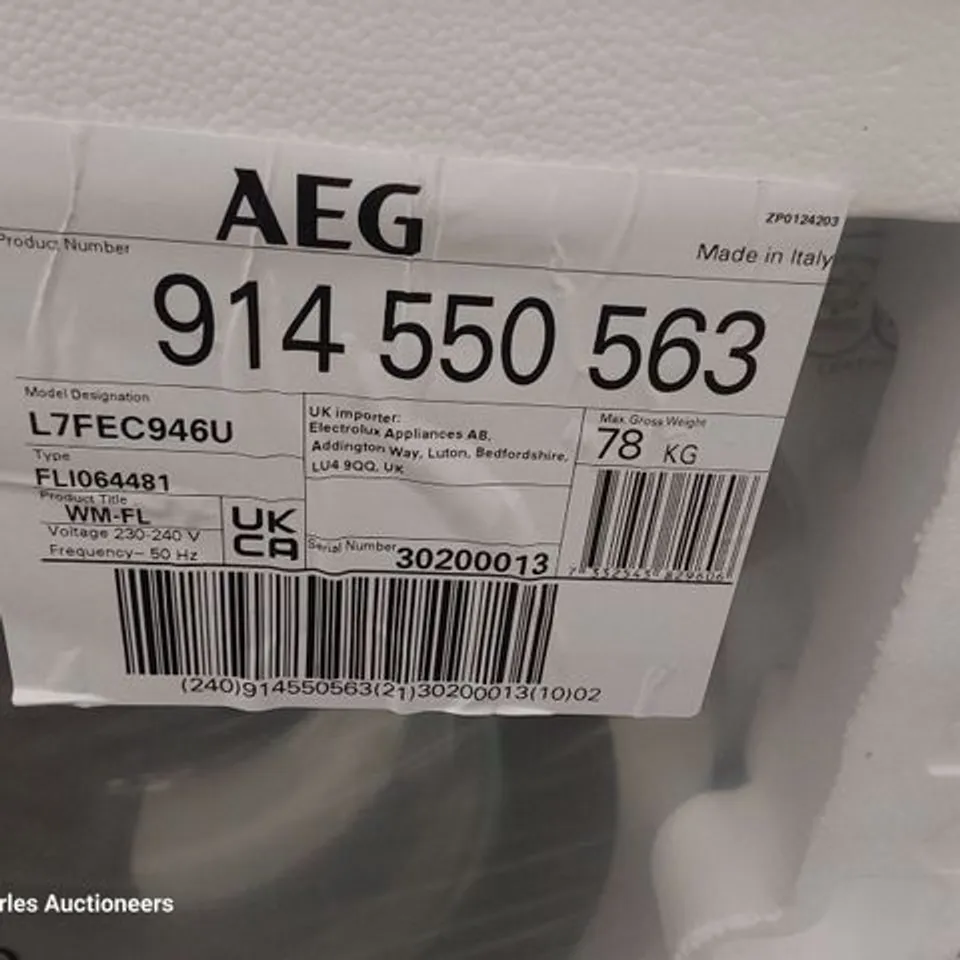 AEG 7000 PRO STEAM UNIVERSAL DOSE 8Kg WASHING MACHINE WHITE Model L7FEC946U RRP £834