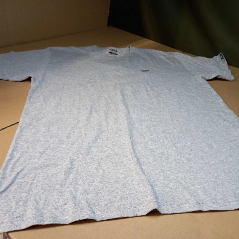VANS GREY MARL/LOGO CLASSIC FIT TEE - LARGE