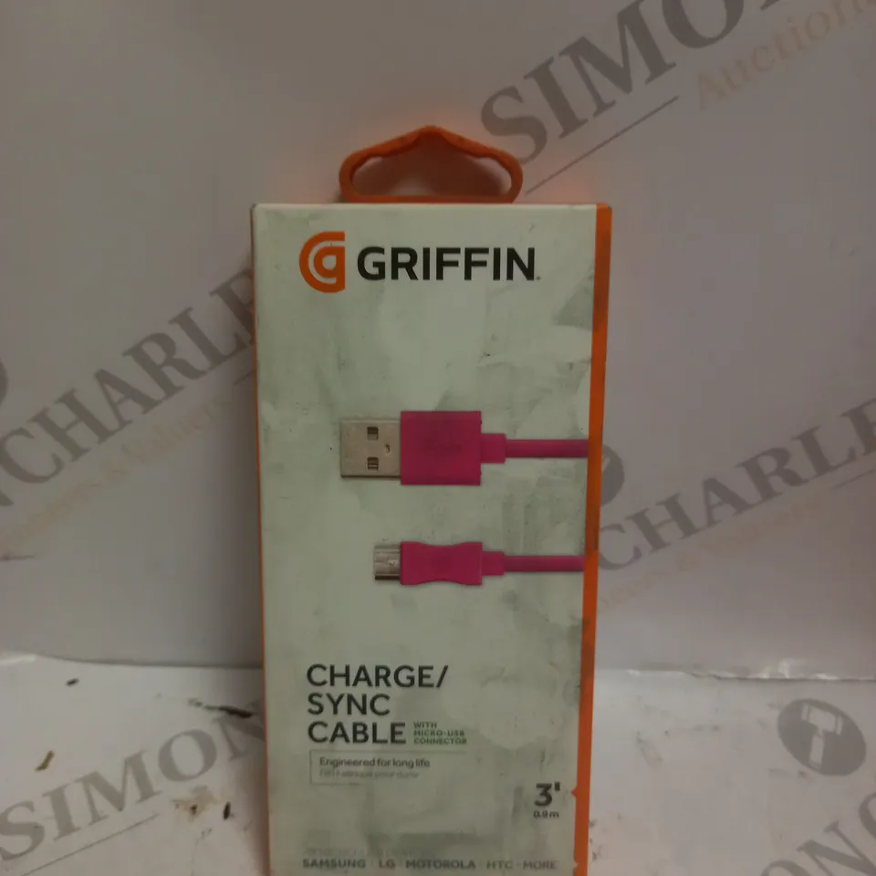 10 X BOXED GRIFFIN MICRO USB TO USB CHARGE/SYNC CABLES IN PINK - 0.9M