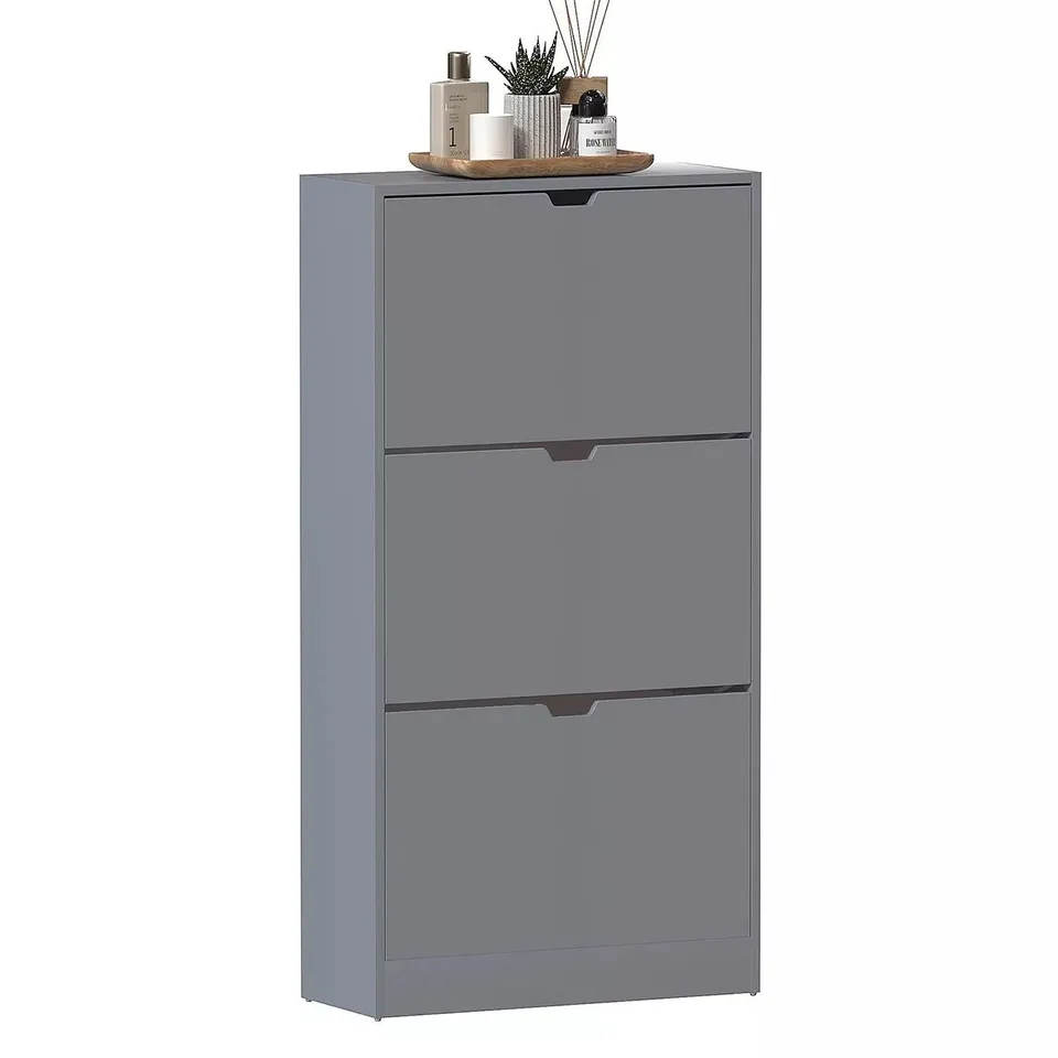 VIDA DESIGNS COVE 3 DRAWER SHOE CABINET - GREY - COLLECTION ONLY