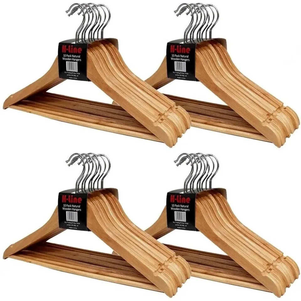 BOXED WOODEN HANGER (1 BOX)