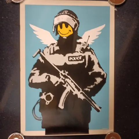 BANKSY FLYING COPPER ART PRINT 358/500