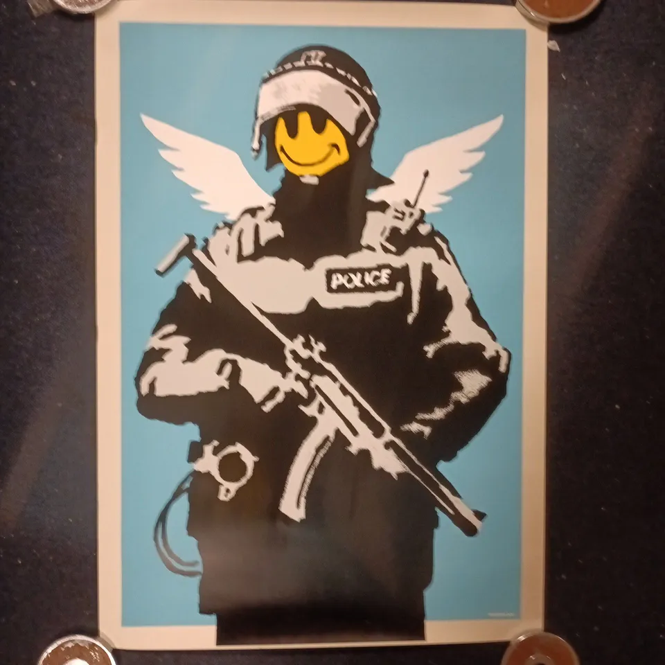 BANKSY FLYING COPPER ART PRINT 358/500