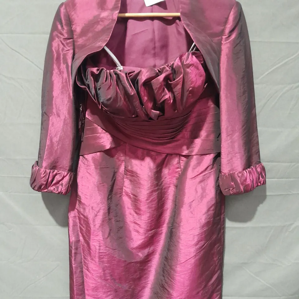 ALEXIA DESIGNS DEEP PURPLE DRESS WITH SHOULDER JACKET - 10