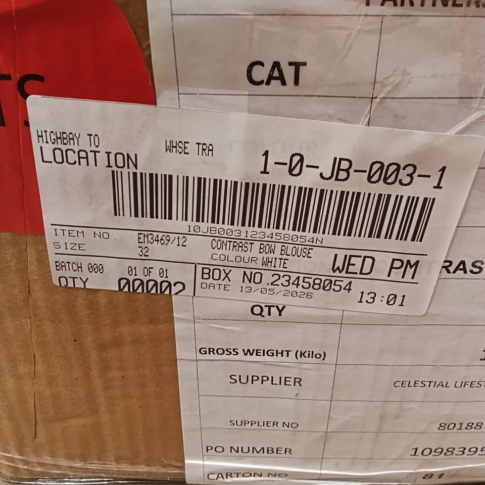 BOXED BRAND NEW APPROXIMATELY 2 SIMPLY BE CONTRAST BOW BLOUSE, WHITE, SIZE 32 (1 BOX)
