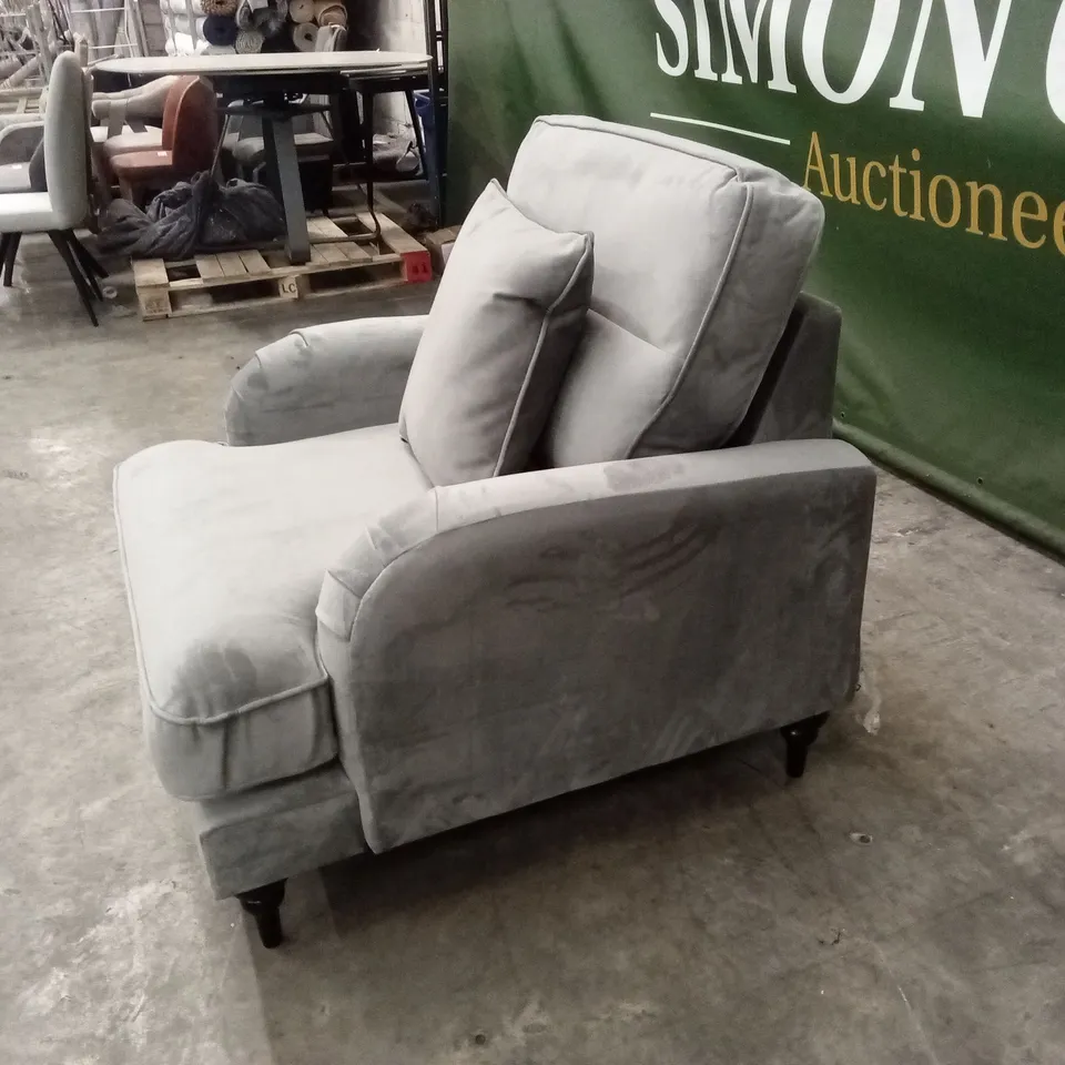 VICTORIA FABRIC ARMCHAIR - GREY RRP £499