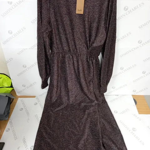 NATASHA GLITTER JERSEY DRESS IN BLACK - 14