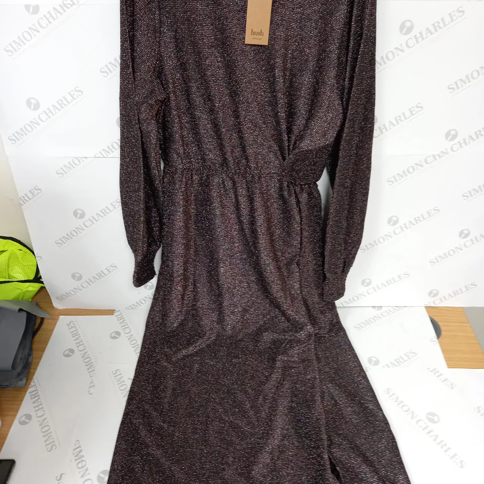 NATASHA GLITTER JERSEY DRESS IN BLACK - 14