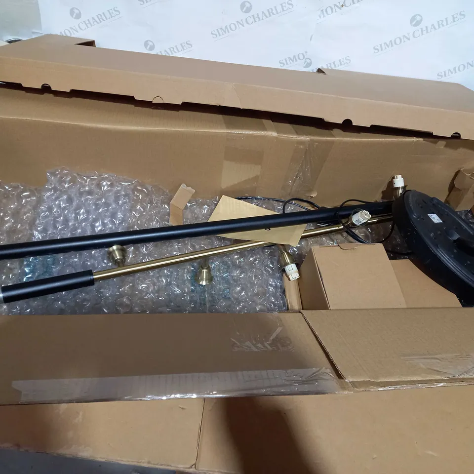 JOHN LEWIS HUXLEY FLOOR LAMP, SMOKE/ANTIQUE BRASS [COLLECTION ONLY]