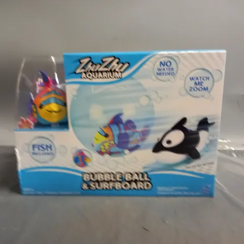 ZHU ZHU AQUARIUM BUBBLE BALL AND SURFBOARD