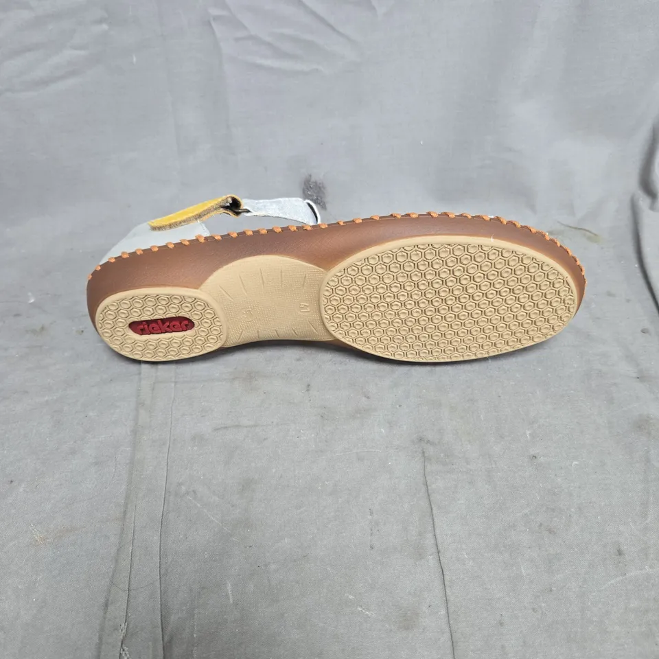 RIEKER SILVER/PLATINUM SANDAL SIZE 41 BOXED