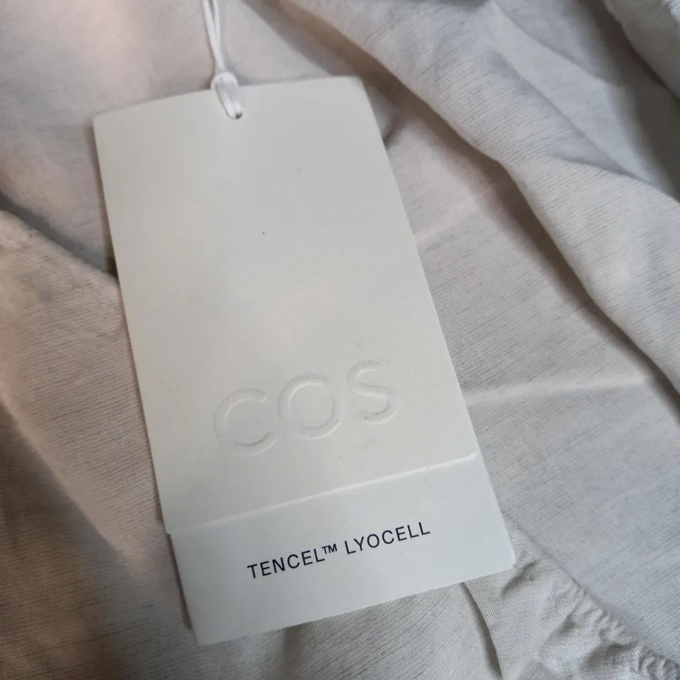 COS OATMEAL WRAP AROUND DRESS - SMALL