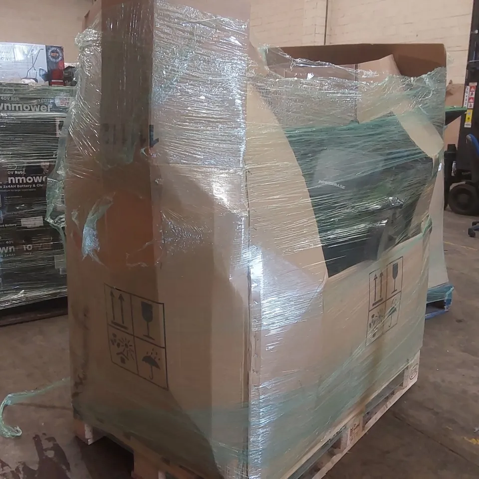 PALLET CONTAINING A VERY LARGE QUANTITY OF POWERBASE LAWN MOWERS ECT