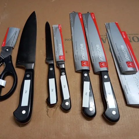 SET OF 6 WUSTHOF CLASSIC KNIVES AND SCISSORS