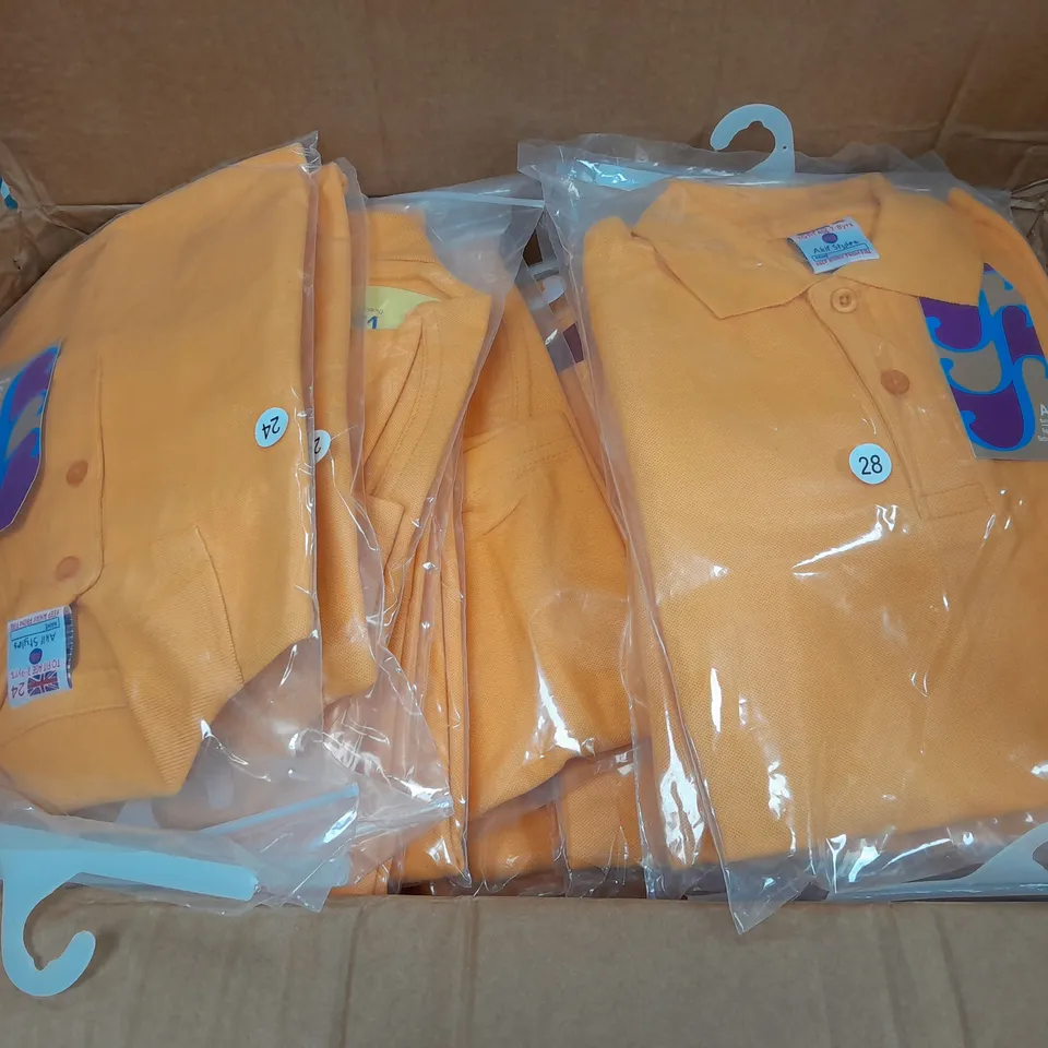 BOX OF APPROX. 80 AS SCHOOL WEAR BOYS POLO SHIRTS IN DIFFERENT SIZES TO INCLUDE - EU 28 - EU 26 - EU 24 ETC