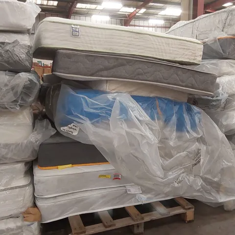 PALLET OF APPROXIMATELY 8 UNBAGGED MATTRESSES - SIZES, BRANDS, CONDITIONS ECT VARY