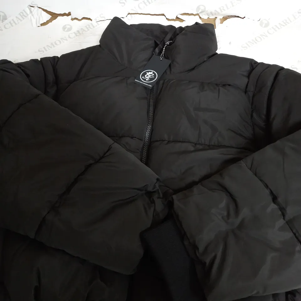 GYM KING BLACK PADDED JACKET - UK 16