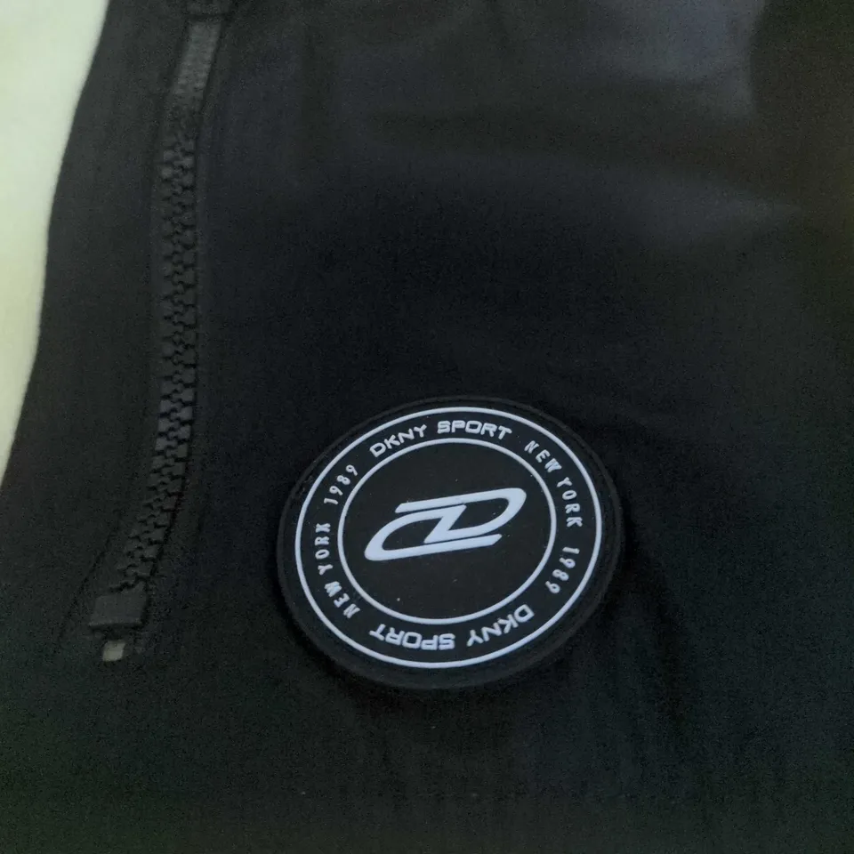 DKNY SPORT FLEECE JACKET – NEON YELLOW/BLACK, SIZE XL