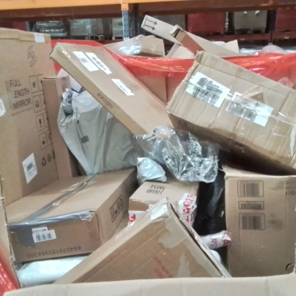 PALLET CONTAINING ASSORTED PRODUCTS INCLUDING KIDS SENSORY, 2-TIER MULTIFUNCTIONAL BAMBOO GARMENT LAUNDRY RACK, 27" MONITOR, PILLOWS & SNOOKER CUE
