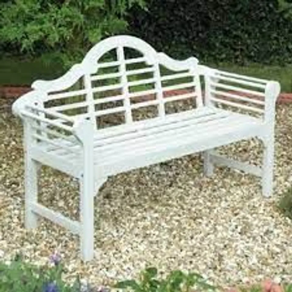 BOXED SHEPHA RUSTIC WHITE WOODEN BENCH (1 BOX) RRP £185.99