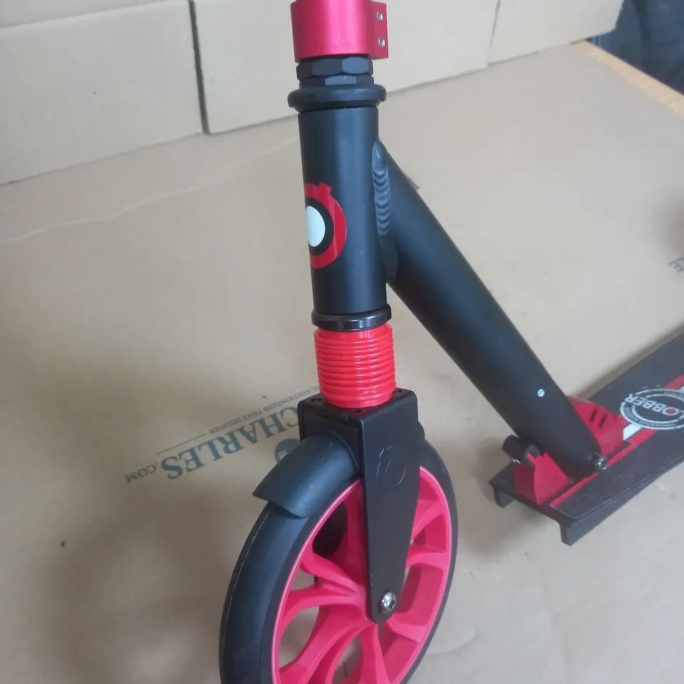 GLOBBER SCOOTER IN BLACK/RED WITH 205MM WHEELS