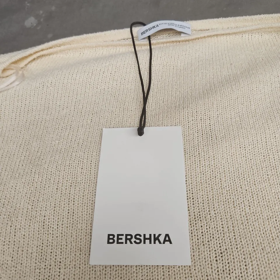 BERSHKA BEIGE LONG SLEEVE CAPE JUMPER – WOMEN'S XS
