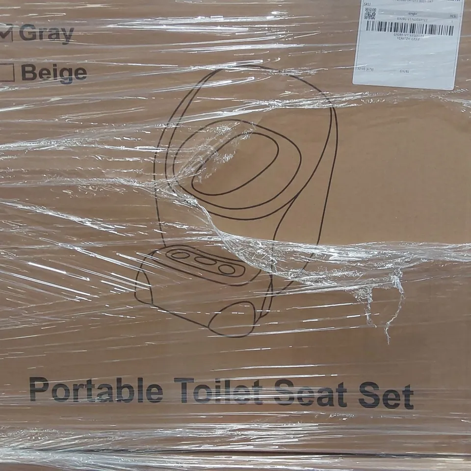 PALLET CONTAINING A LARGE QUANTITY OF PORTABLE TOILET SEAT SETS ECT