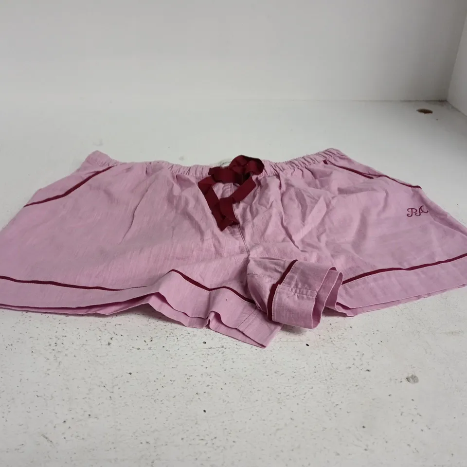 PETER ALEXANDER PINK WOMEN'S SLEEP SHORTS WITH DRAWSTRING - SIZE L