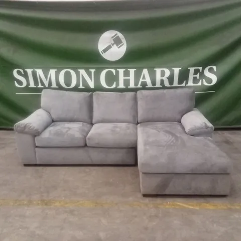 SALERNO STANDARD SEATER FABRIC RIGHT HAND CORNER CHAISE SOFA - GREY
