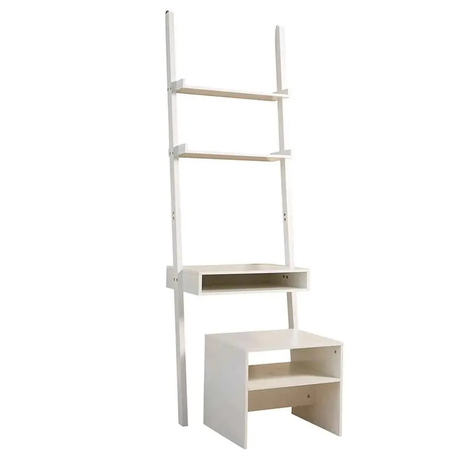 BOXED GFW LADDER DESK STOOL - WHITE (1 BOX)