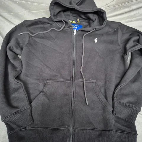 POLO RALPH LAUREN ZIP HOODIE – BLACK, MEN'S - MEDIUM